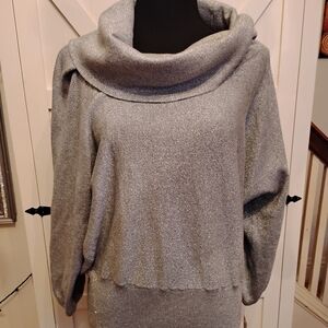 Style & Co. Shimmering Silver Cowl Neck Sweater